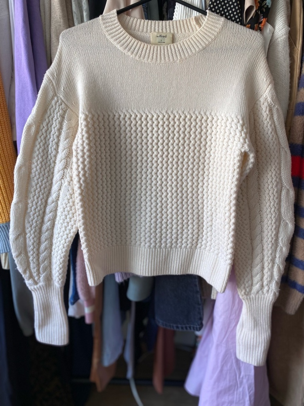 Wilfred 100% Merino Wool Cable Knit Sweater